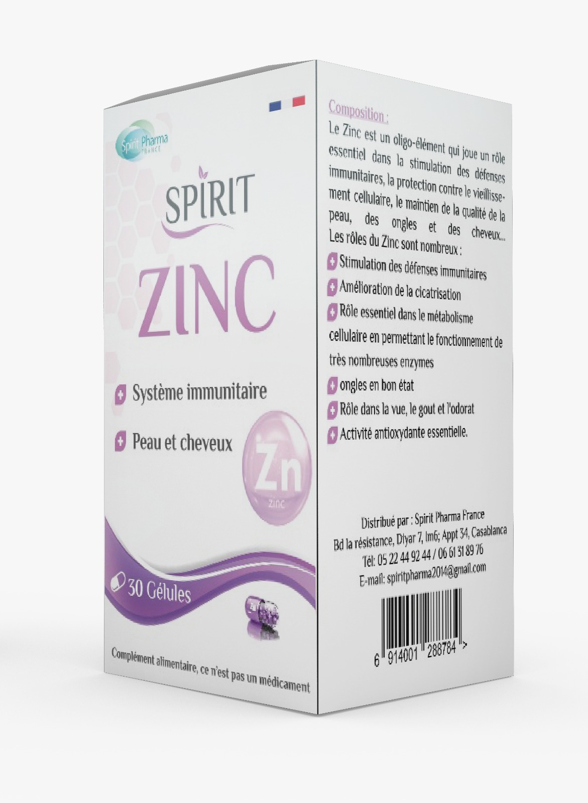 ZINC — Complément alimentaire naturel certifié ONSSA