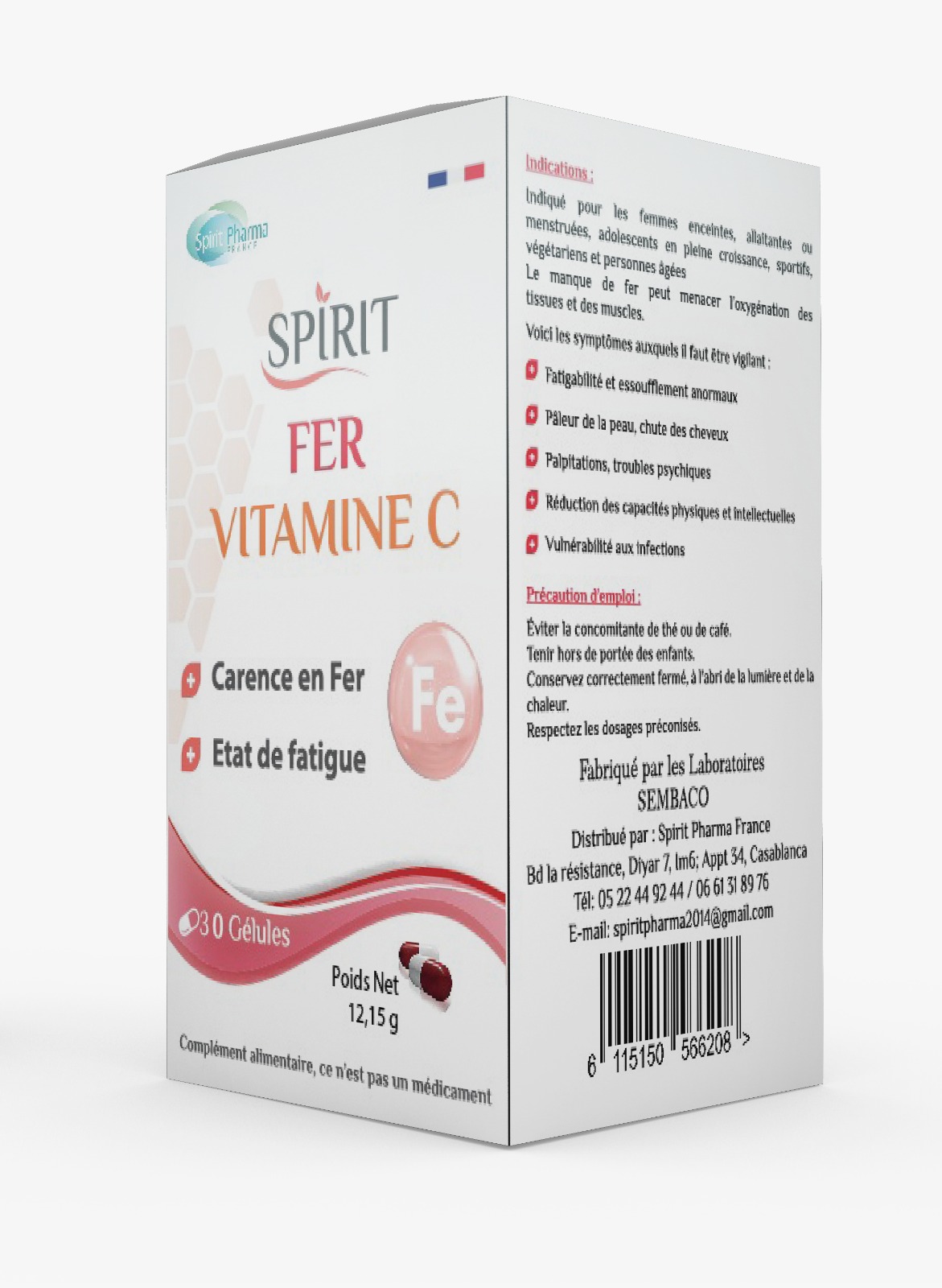 FER + VITAMINE C — Complément alimentaire naturel halal livraison Maroc